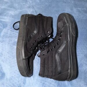 Black Vans high top skateboarding shoes men size 5
